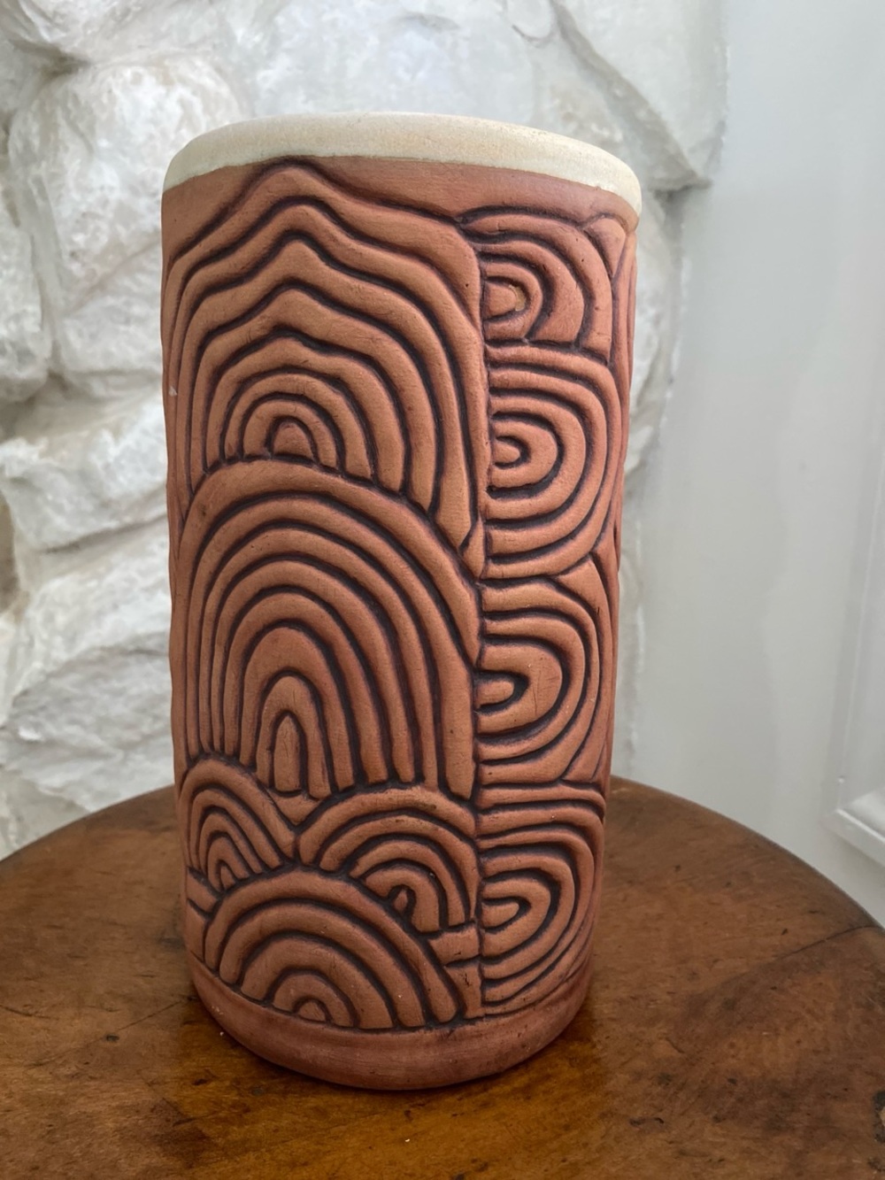 Vintage Smith Pottery Earth-toned Ceramic Clay Wine Chiller~ Vase~ Planter